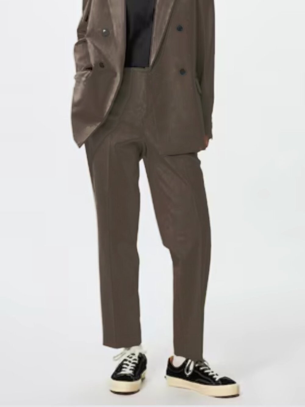 Uniqlo Brown Plaid Ankle Trouser Pants Size M